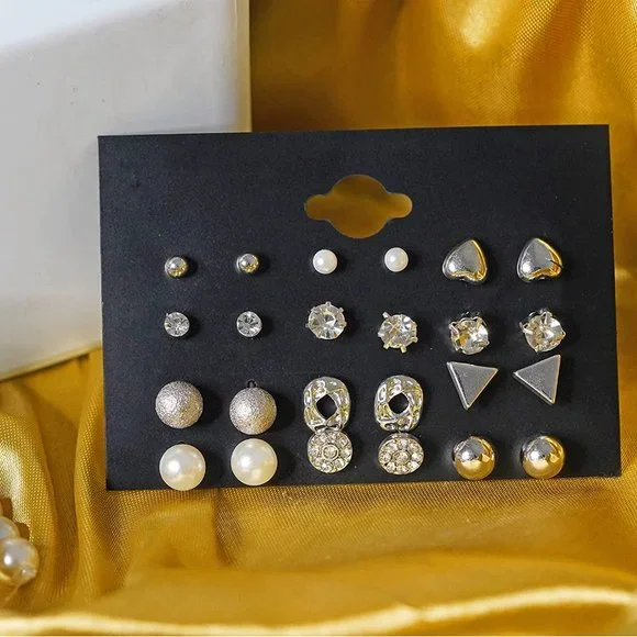 Women Girls Western Stylish Latest Fancy Earrings Set 24 Pair Of Earrings - Picture 3 of 7